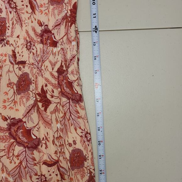 Knox Rose Boho Shirt Dress XL Low High Floral Button Front Tassel Belt Pink - Picture 12 of 13